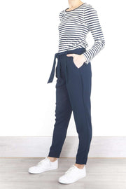 Next Women's Trousers Next Navy Tapered Crop Relaxed Trousers