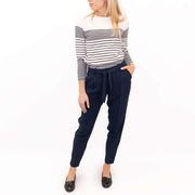 Next Women's Trousers Next Navy Tapered Crop Relaxed Trousers