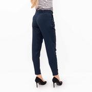 Next Women's Trousers Next Navy Tapered Crop Relaxed Trousers